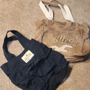 Hollister Tote Bag Set - Navy and Tan